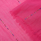 Closeout Deal New Arrival - Cotton & Viscose Beaded Scarf (One Size) - Pink