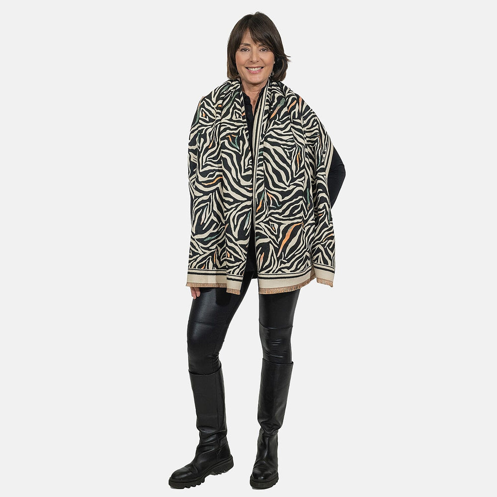 Closeout Deal - Viscose Blend Winter Shawl (Size 185x63 cm) - Black