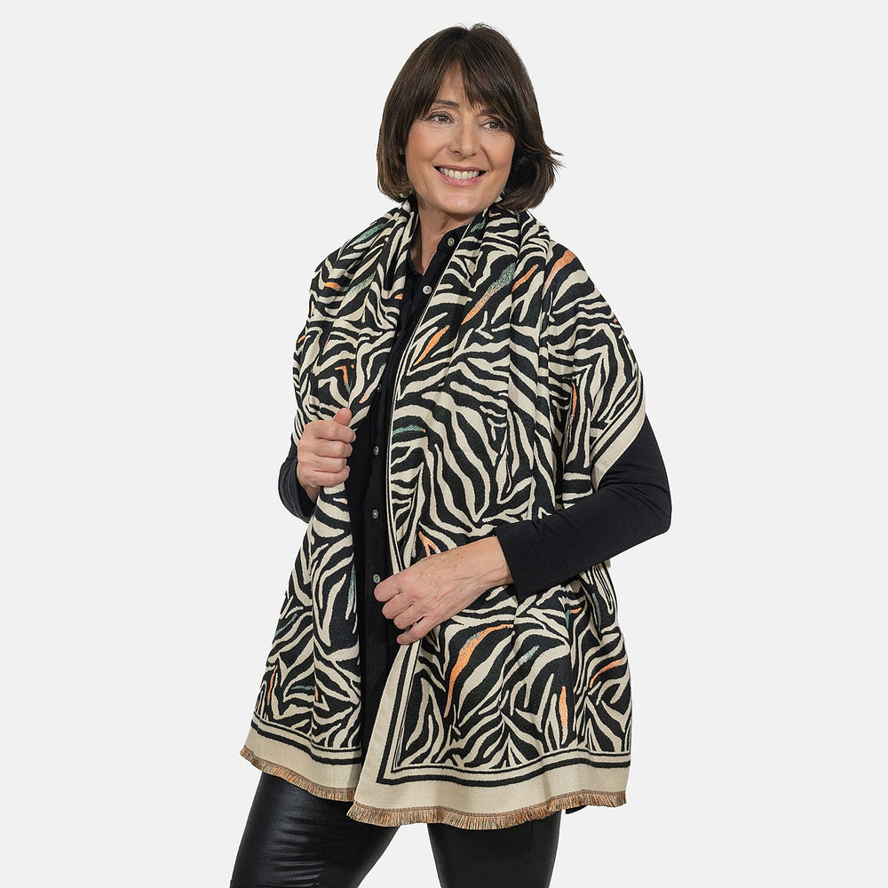 Closeout Deal - Viscose Blend Winter Shawl (Size 185x63 cm) - Black