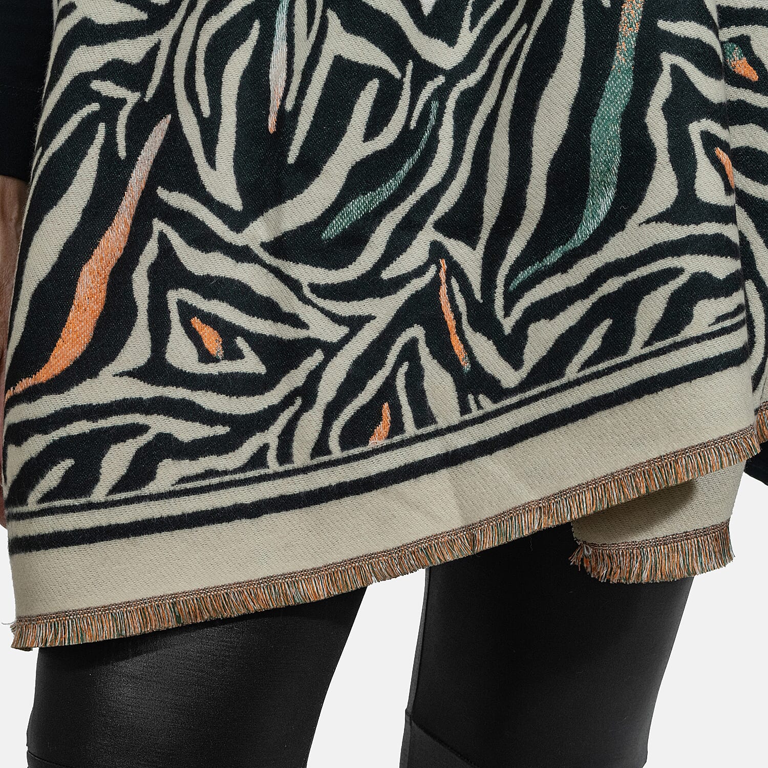 Closeout Deal - Viscose Blend Winter Shawl (Size 185x63 cm) - Black
