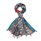 Closeout Deal New Arrival 100% Viscose Zebra Pattern Scarf (Size 180x87 cm) - Beige