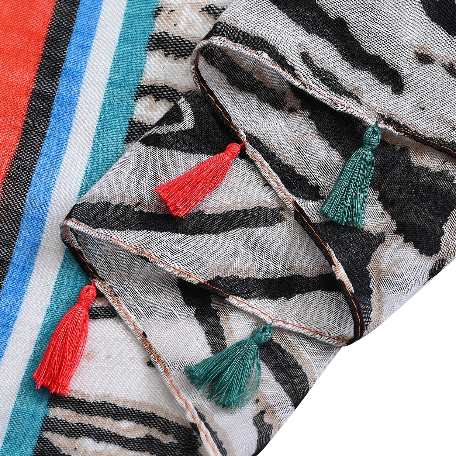 Closeout Deal New Arrival 100% Viscose Zebra Pattern Scarf (Size 180x87 cm) - Beige