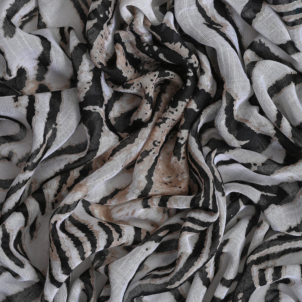 Closeout Deal New Arrival 100% Viscose Zebra Pattern Scarf (Size 180x87 cm) - Beige