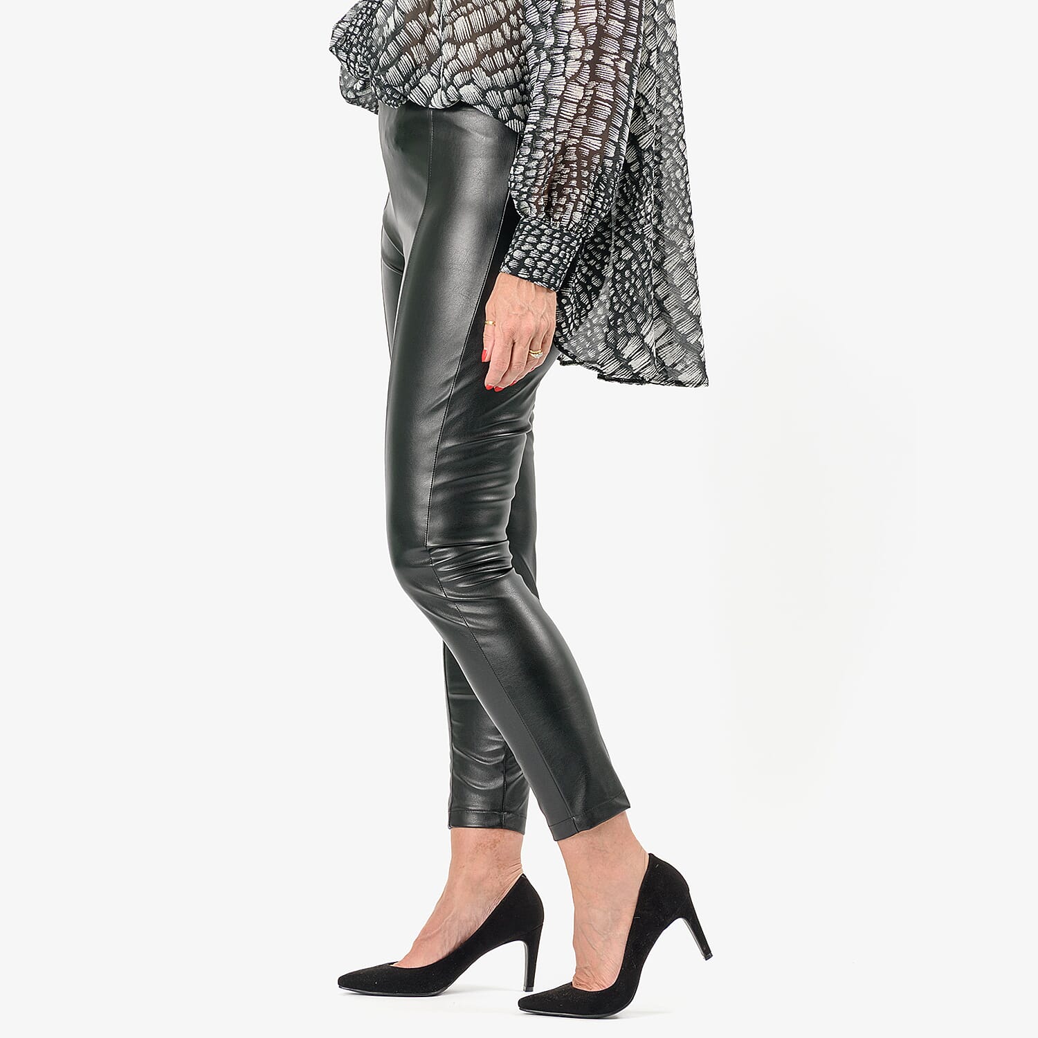 MARINA KANEVA Closeout Deal Pin Tuck Trouser (Size 8) - Black