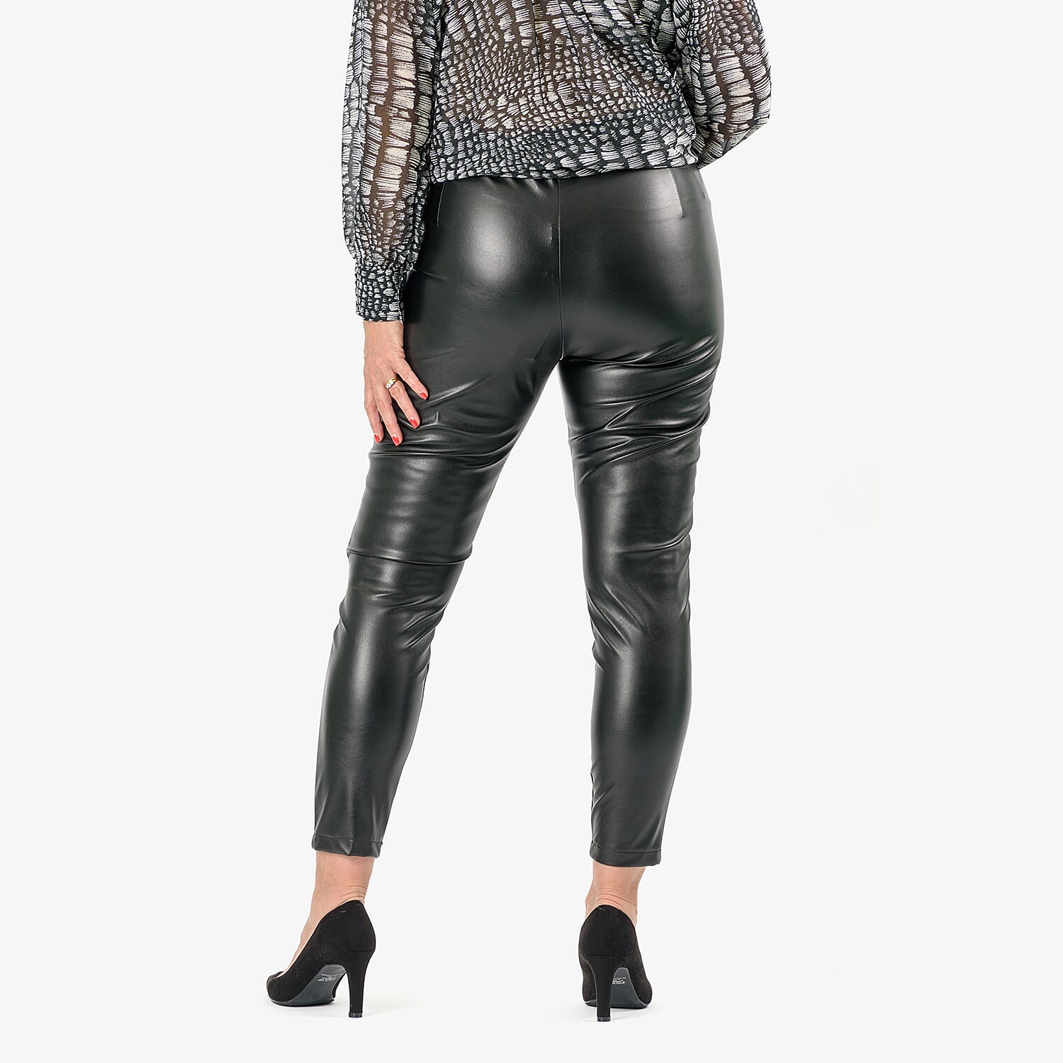MARINA KANEVA Closeout Deal Pin Tuck Trouser (Size 8) - Black