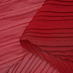 Closeout Deal - Ruffled Beaded Scarf with Faux Pearl - Red
