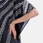 Closeout Deal Polyester Patterned Maxi  - Black & Black