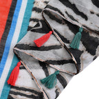 Closeout Deal New Arrival 100% Viscose Zebra Pattern Scarf (Size 180x87 cm) - Beige