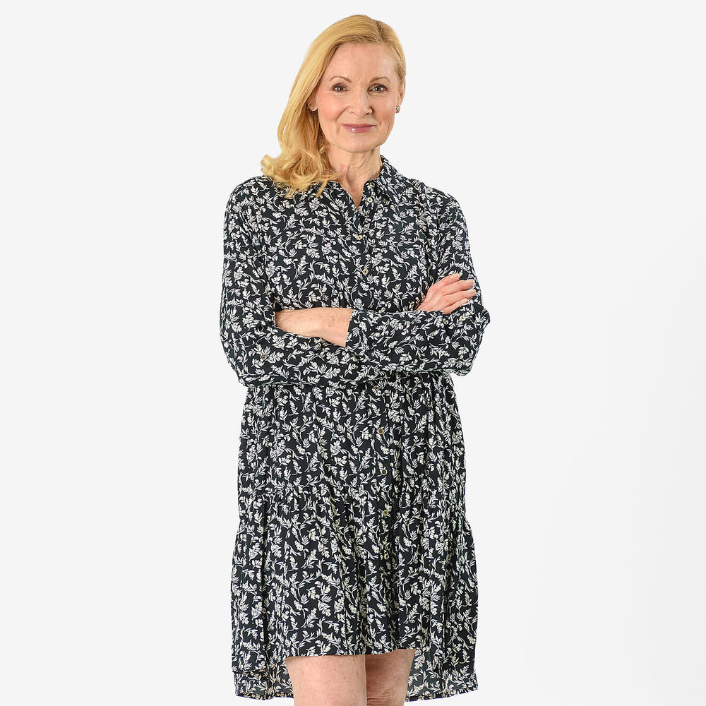 Closeout Deal Printed Tunic Top (Size 20) - Navy