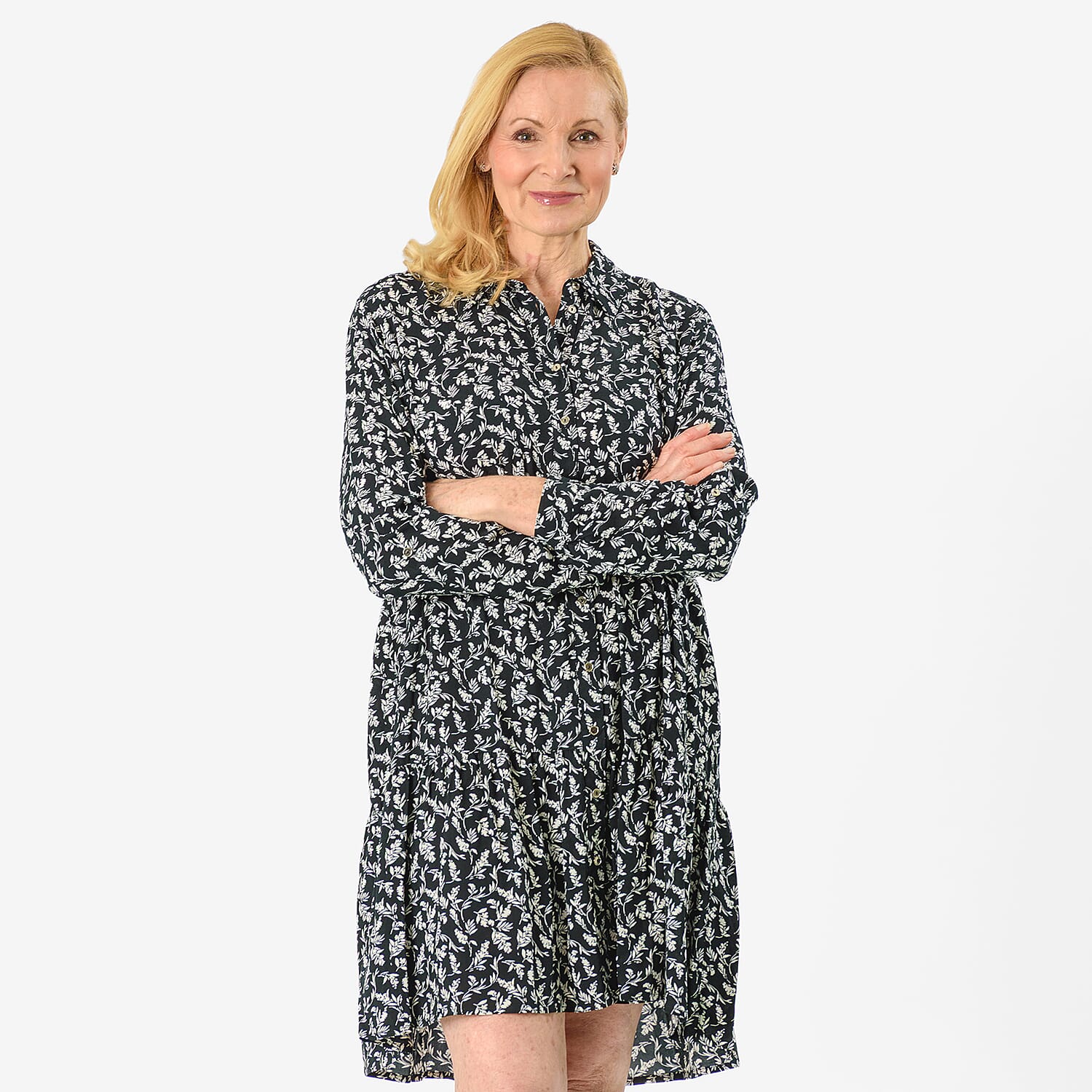 Closeout Deal Printed Tunic Top (Size 20) - Navy