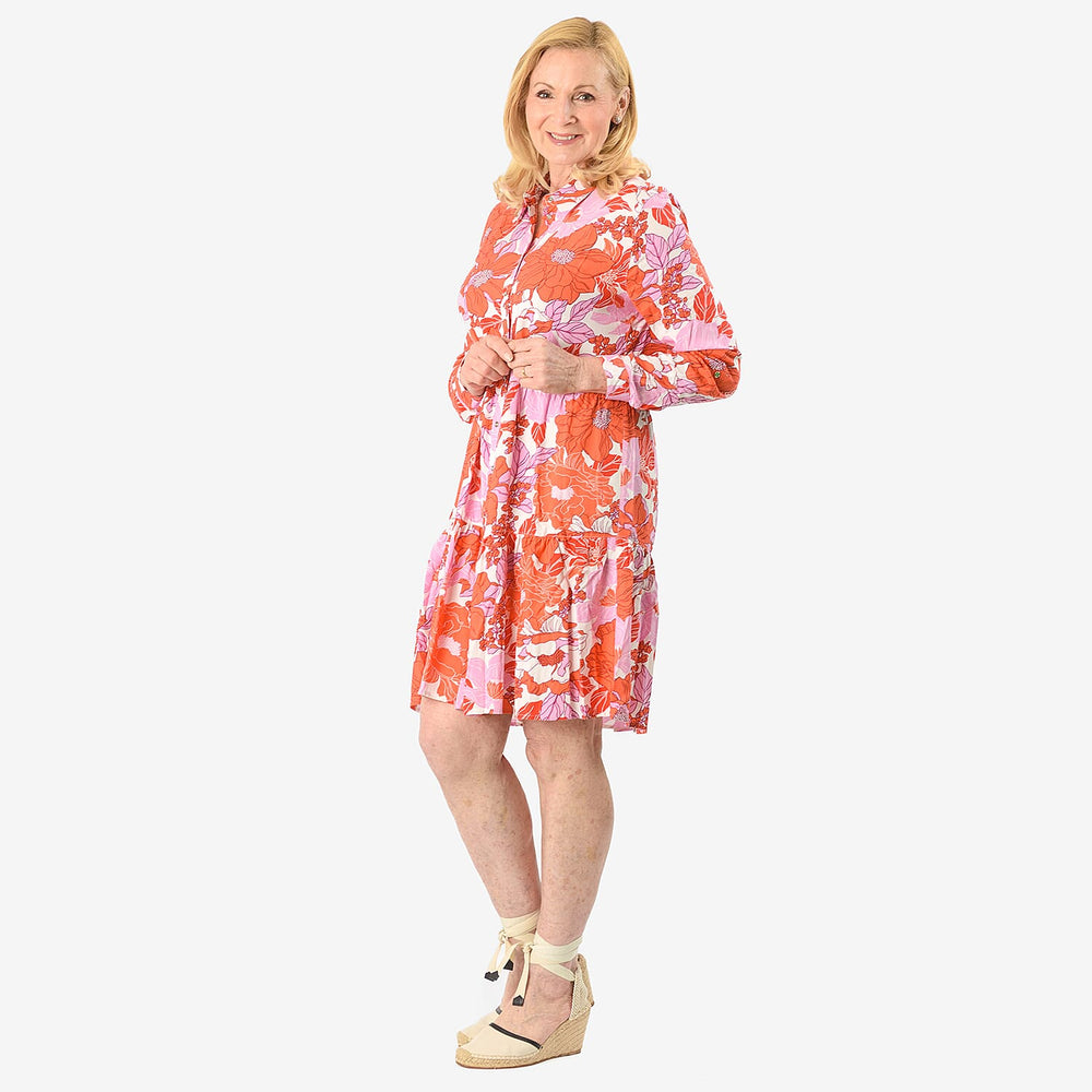 Closeout Deal Printed Tunic Top (Size 20) - Orange Purple