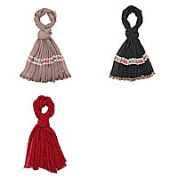 Closeout Deal - Set of 3 Embroidered Scarfs
