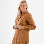 Closeout Deal- Stylish Longline Button-Down Shirt (Size 20) - Mustard Yellow
