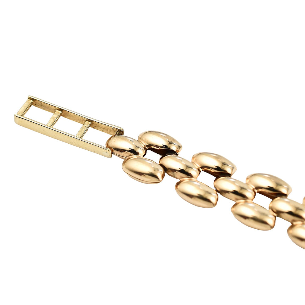 Closeout Deal - Swiss Movement Watch in 9K Yellow Gold Panther Link Bracelet. Gold wt 11.43 Gms