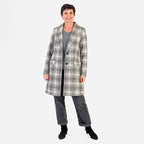 Closeout Deal- The Classic Crombie Tailored Coat With Pockets (Size S) - Grey Check