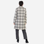 Closeout Deal- The Classic Crombie Tailored Coat With Pockets (Size S) - Grey Check
