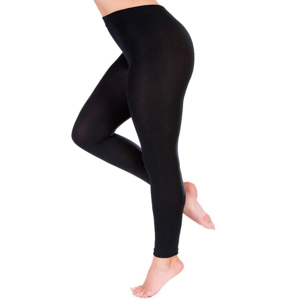 Closeout Deal Thermal Super Soft Feel Faux Fur Lined Cuffed Legging (Size XL-XXL) - Black