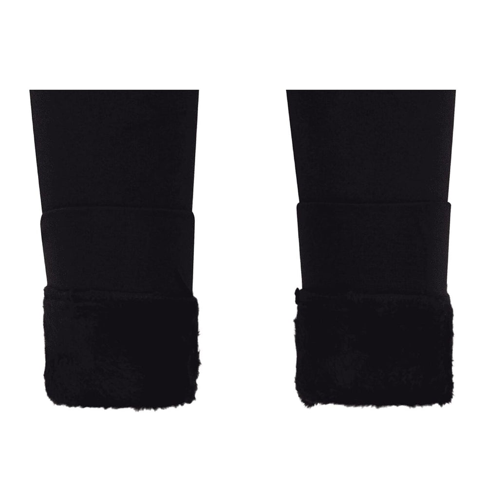 Closeout Deal Thermal Super Soft Feel Faux Fur Lined Cuffed Legging (Size XL-XXL) - Black