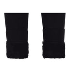 Closeout Deal Thermal Super Soft Feel Faux Fur Lined Cuffed Legging (Size L-XL) - Black