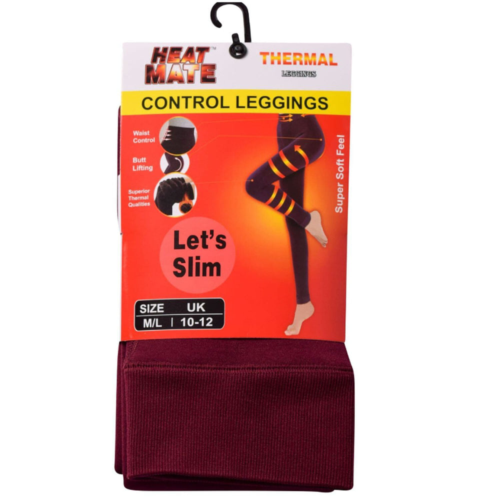 Closeout Deal Thermal Super Soft Feel Faux Fur Lined Cuffed Legging (Size L-XL) - Wine