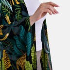 Viscose Leaf Kimono (Size 129x1 cm) - Green & Green
