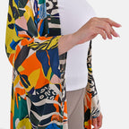 Closeout Deal Exclusive Multi Pattern Printed Kimono (One Size) - Black