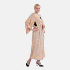 Closeout Deal Printed Long Kimono (Size 135x65) - Yellow