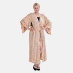 Closeout Deal Printed Long Kimono (Size 135x65) - Yellow