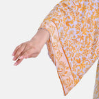 Closeout Deal Printed Long Kimono (Size 135x65) - Yellow