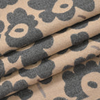 Closeout Deal Super Soft Shawl One Size Color Beige Base With Gray Floral Pattern 100% Viscose.