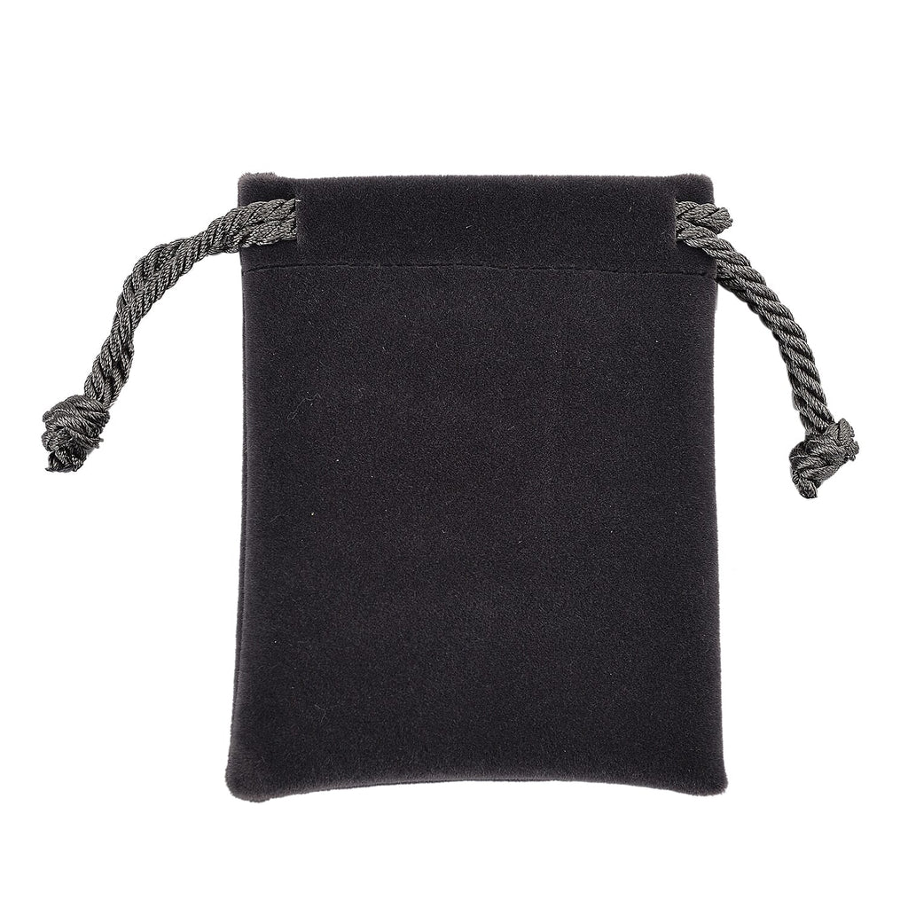Knitted Bottom Plush Cloth Coin Pouch (Size 9x7x1 cm) - Grey