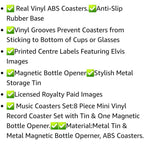 Set of 8 Elvis Presley Music Disc Coasters) - Black