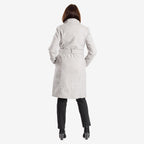 Women’s Knitted Belted Knee-Length Coat with Button Front & Side Pockets