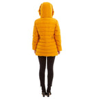 Padded Puffer Jacket with Faux Fur Hood Coat (Size 18) - Mustard