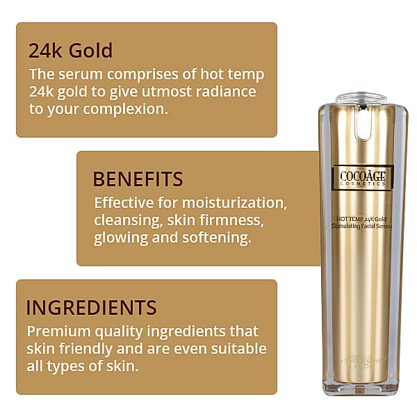 Cocoage- Hot Temp 24K Gold Stimulating Facial Serum - 50ml