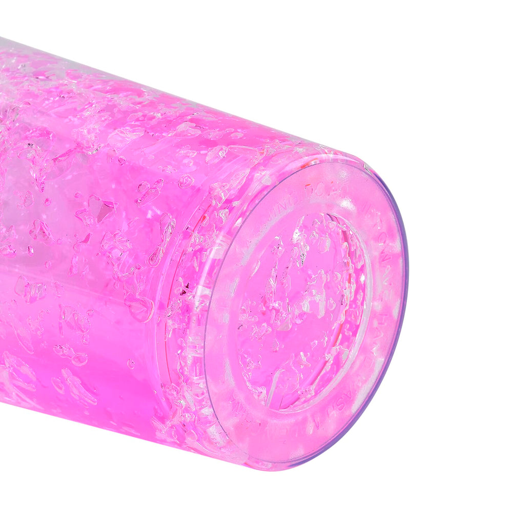 Double Wall Ice Crack Tumbler with Lid and Straw 600ml - Pink