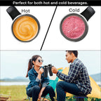 Hot or Cold Insulated Mug with Lid and Stainless Steel Straw - Black