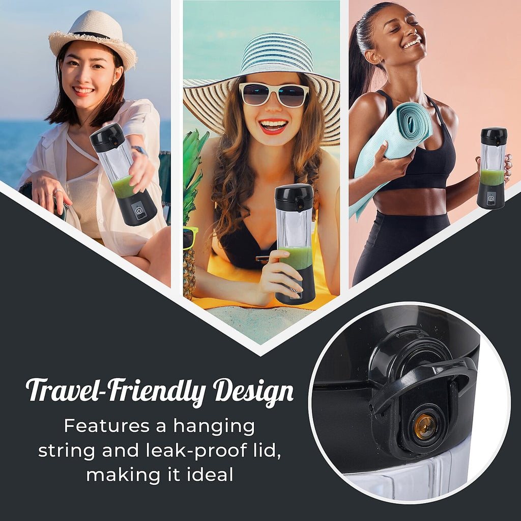 380ml Portable Blender with Detachable Cup - Black