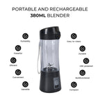 380ml Portable Blender with Detachable Cup - Black