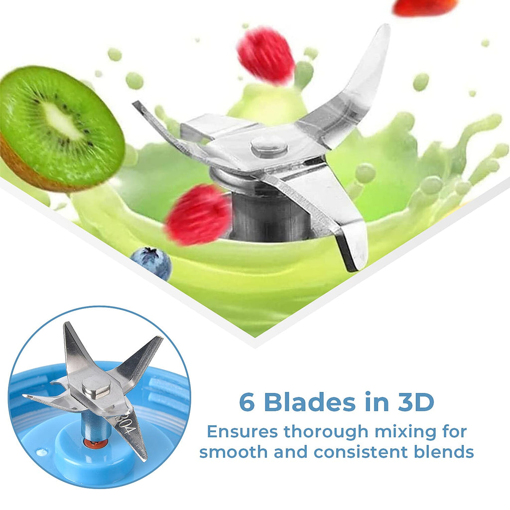 380ml Portable Blender with Detachable Cup - Blue