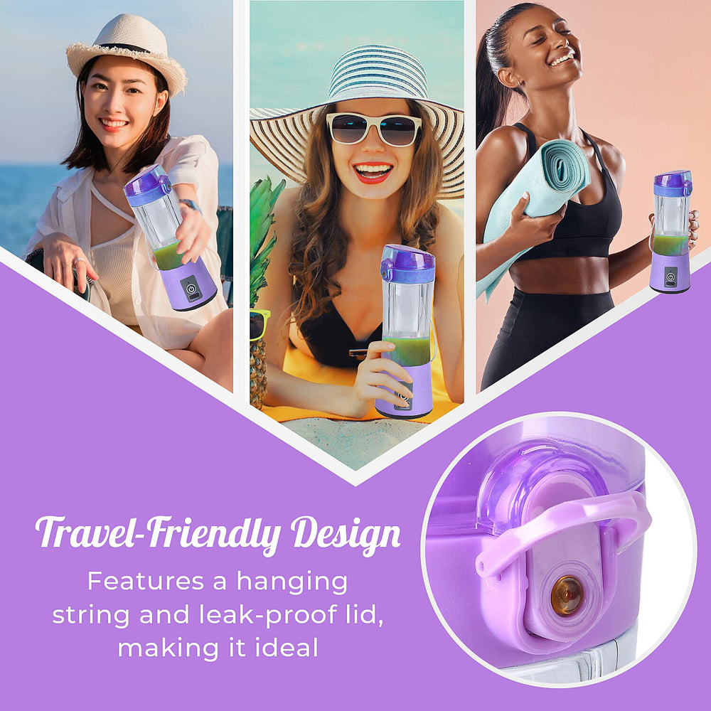380ml Portable Blender with Detachable Cup - Purple