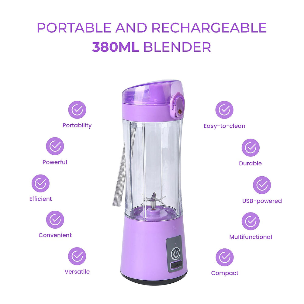 380ml Portable Blender with Detachable Cup - Purple