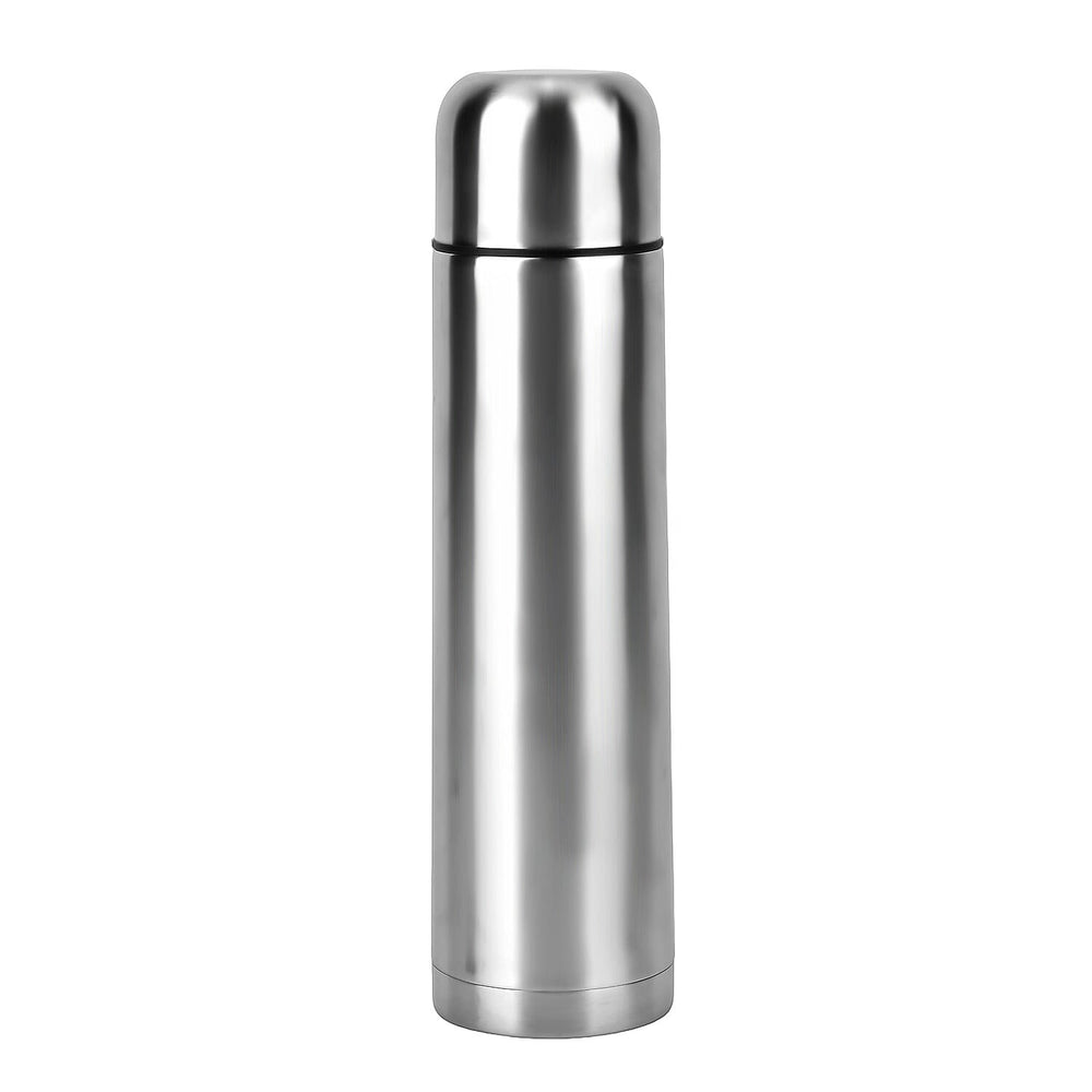 Stainless Steel Double Wall Thermos Flask with Fabric Storage Bags 1000ml - Silver