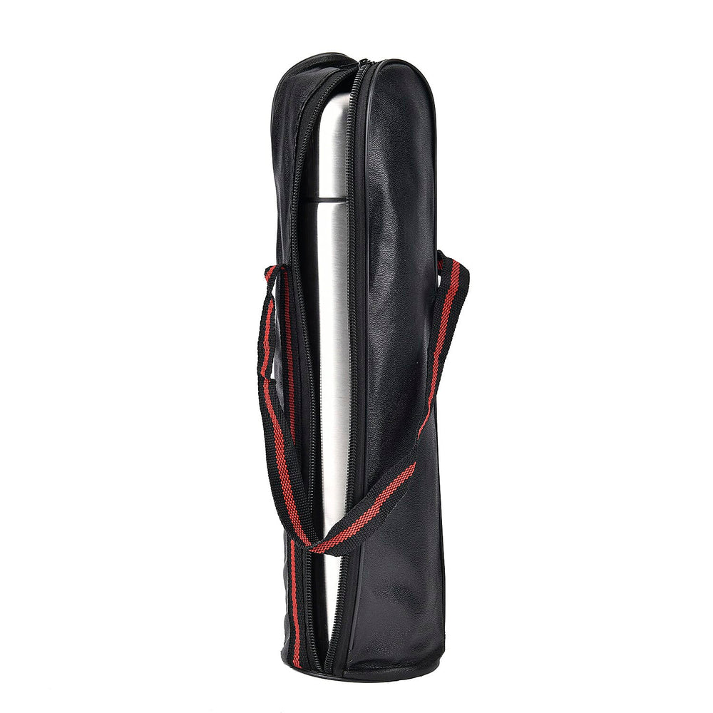 Stainless Steel Double Wall Thermos Flask with Fabric Storage Bags 1000ml - Silver