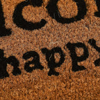 Welcome To My Happy Place Coir Door Mat (Size 75x45 cm) - Brown