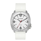 Columbia Delta Ridge Quartz Movt. White Dial Mens Watch with White Silicone Strap