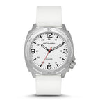 Columbia Delta Ridge Quartz Movt. White Dial Mens Watch with White Silicone Strap