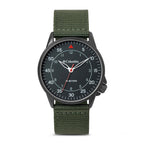 Columbia Viewmont Quartz Movt. 3ATM WR Black Dial Mens Watch with Green Colour Canvas Strap