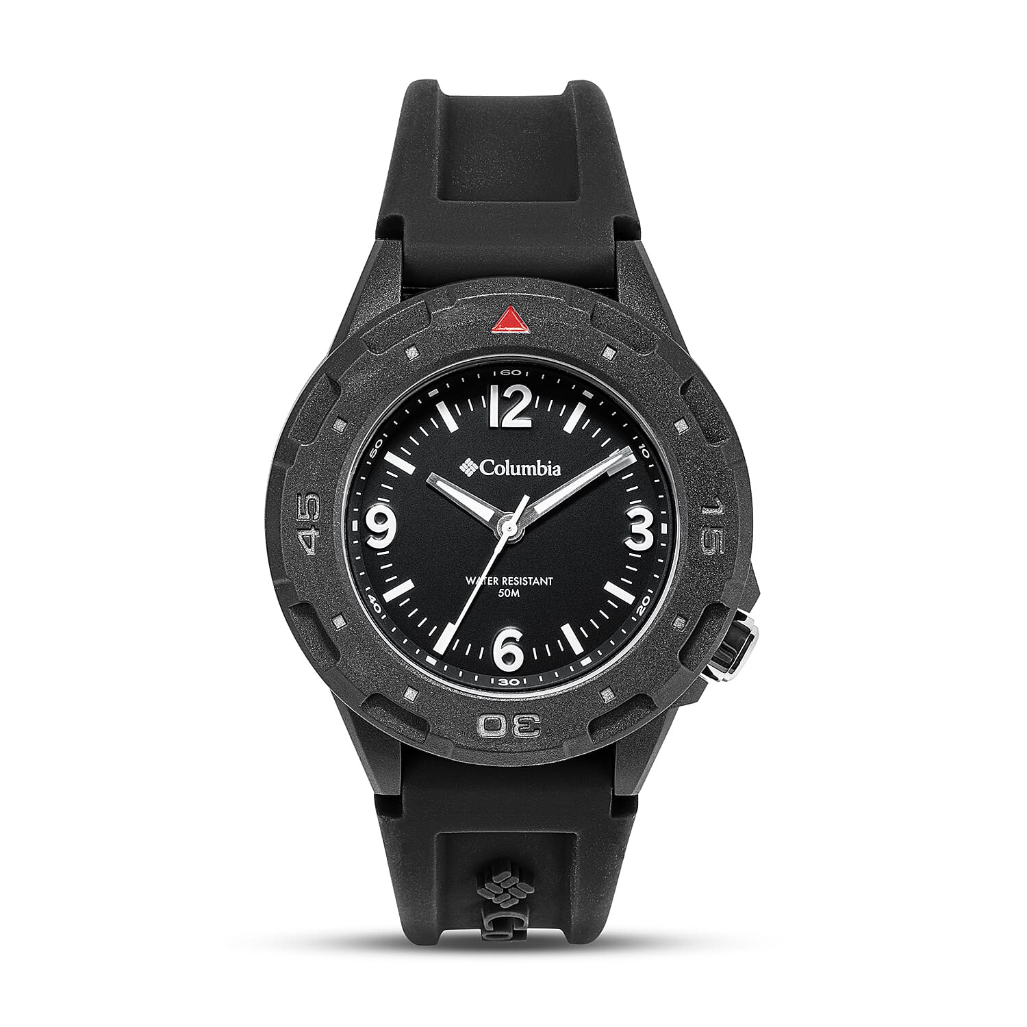 Columbia Trailhead Quartz Movt. Black Dial Mens Watch with Black Silicone Starp