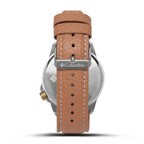 Columbia Viewmont Quartz Movt. 5ATM WR White Dial Mens Watch with Brown Leather Strap